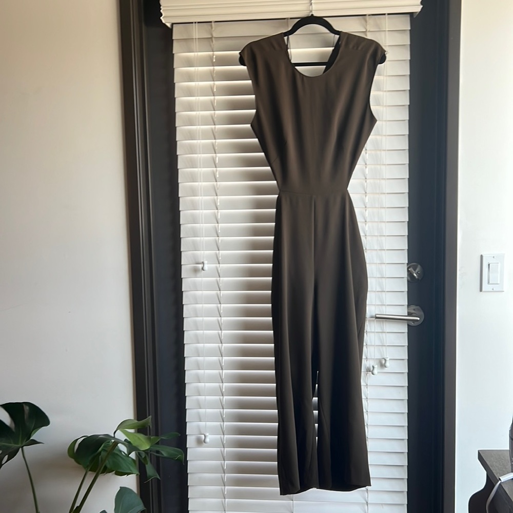 Zara - Olive Cropped wide Leg Jumpsuit